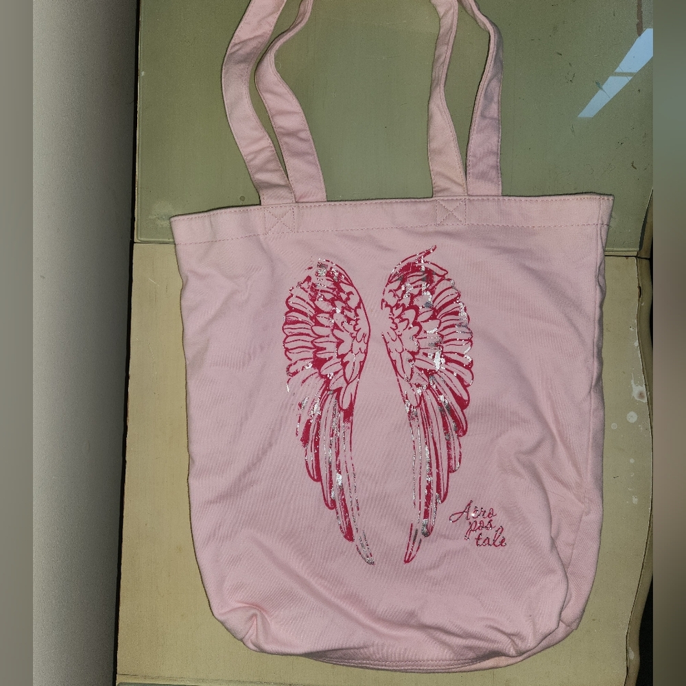Aeropostale Pink Tote Bag with Wing Design